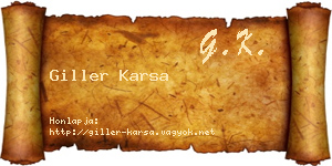 Giller Karsa névjegykártya